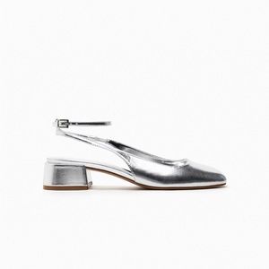 ZARA Silver ballet toe sandles